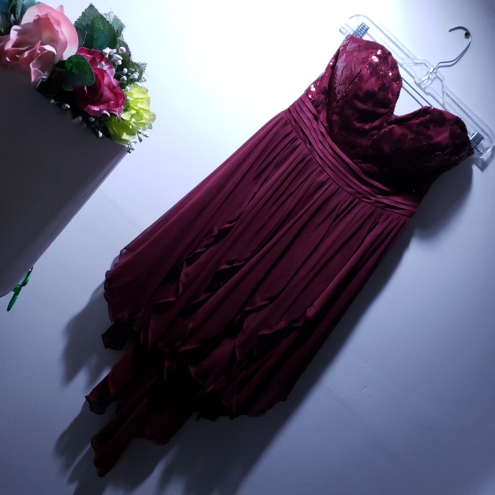 Fairy Red Dress Sweetheart Neck